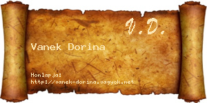 Vanek Dorina névjegykártya